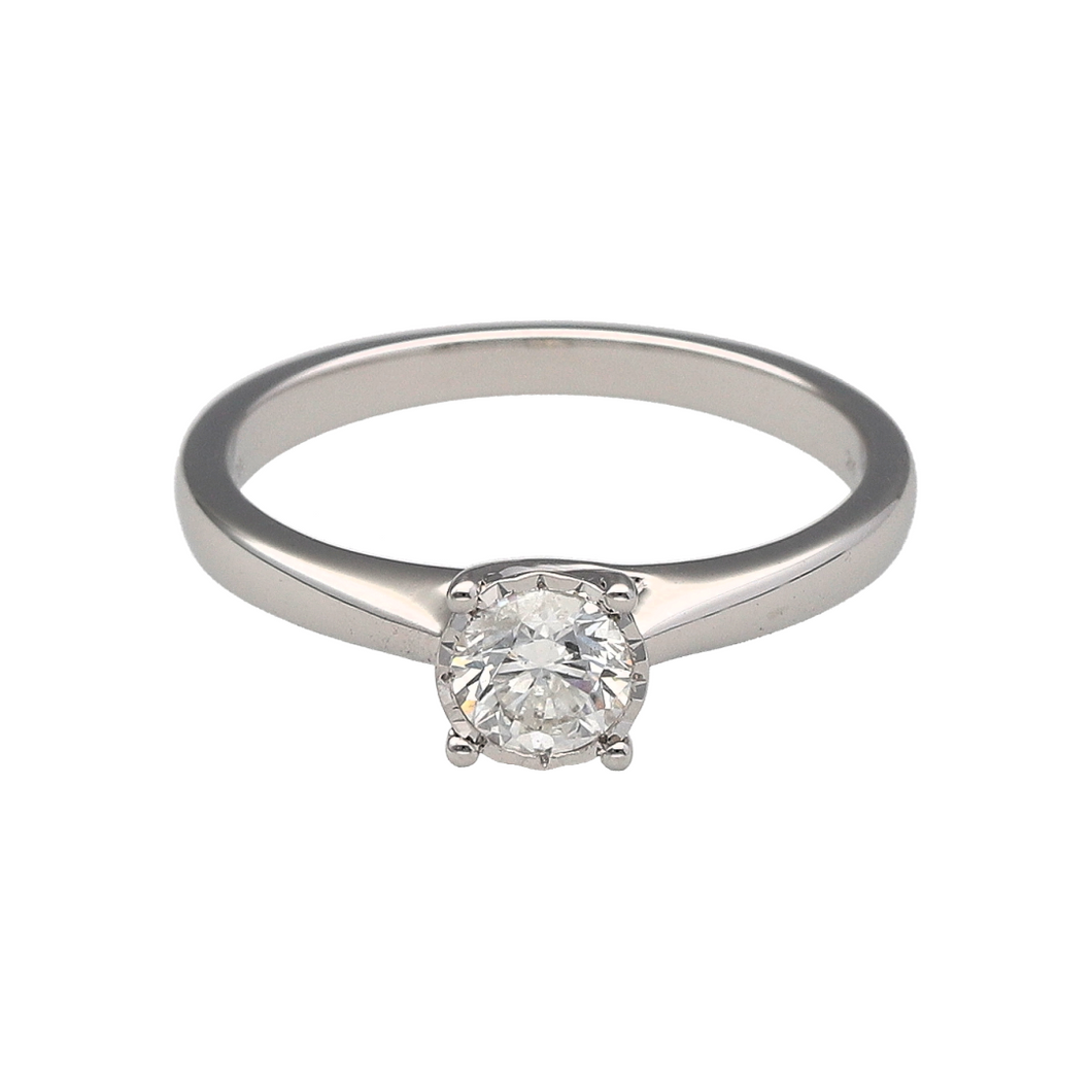 New 9ct White Gold & Diamond Set Solitaire Ring