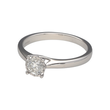 Load image into Gallery viewer, New 9ct White Gold &amp; Diamond Set Solitaire Ring in size M. The ring contains a real natural diamond which is 0.43ct but looks like 0.76ct due to the setting. The diamond is approximate clarity Si
