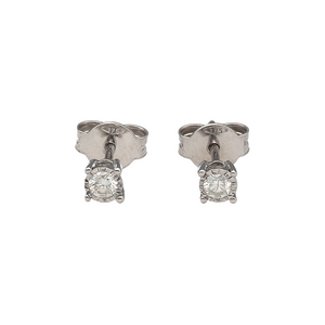 New 9ct White Gold & Diamond Set Stud Earrings. The earrings contain real natural diamonds which are 0.14ct but look like 0.26ct in the total set of earrings. The diamonds are each approximate clarity Si