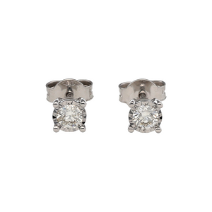 New 9ct White Gold & Diamond Set Stud Earrings. The earrings contain real natural diamonds which are 0.39ct but look like 0.71ct in the total set of earrings. The diamonds are each approximate clarity Si