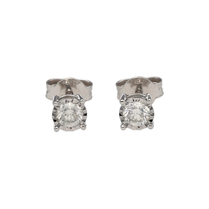 New 9ct White Gold & Diamond Set Stud Earrings. The earrings contain real natural diamonds which are 0.47ct but look like 0.95ct in the total set of earrings. The diamonds are each approximate clarity Si