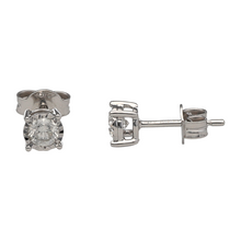 Load image into Gallery viewer, New 9ct White Gold &amp; Diamond Set Stud Earrings
