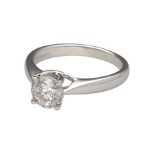 Load image into Gallery viewer, New 9ct White Gold &amp; Diamond Set Solitaire Ring in size M. The ring contains a real natural diamond which is 0.82ct but looks like approximately 1.50ct due to the setting. The diamond is approximate clarity Si
