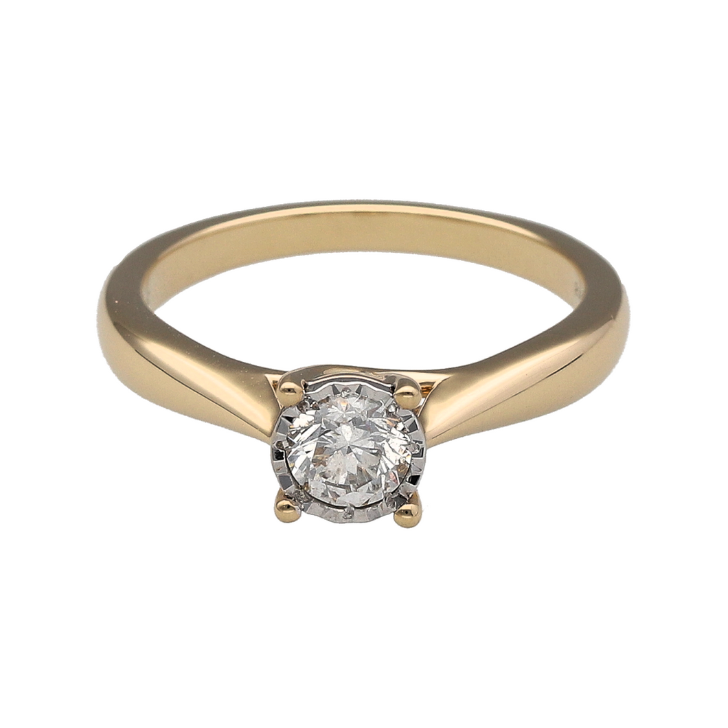 New 9ct Gold & Diamond Set Solitaire Ring