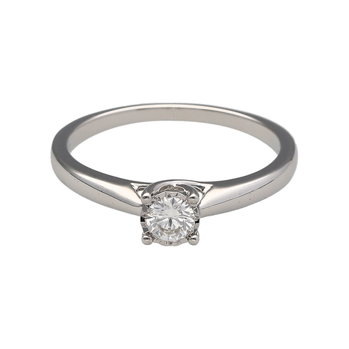 New 9ct White Gold & Diamond Set Solitaire Ring