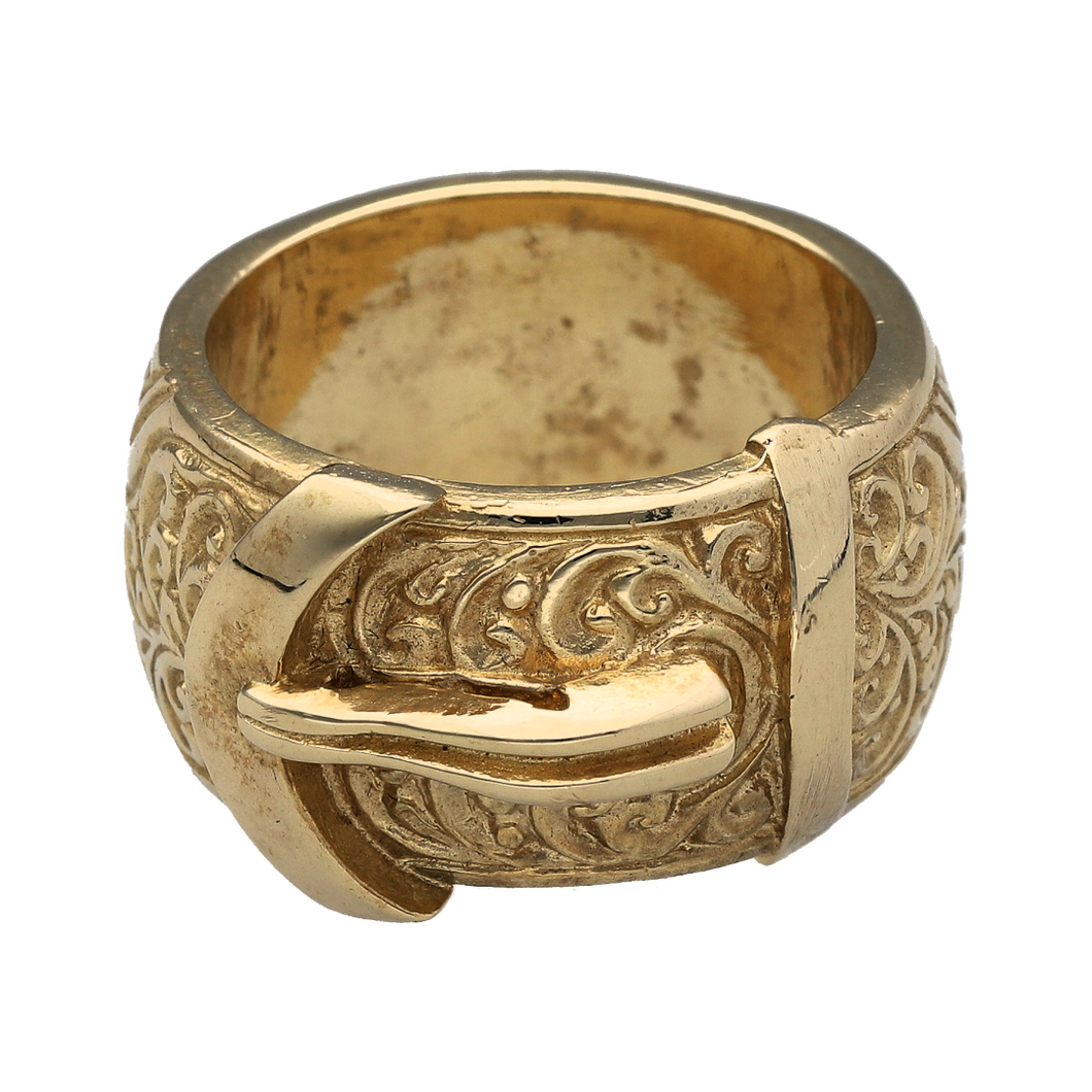 New 9ct Solid Gold Buckle Ring