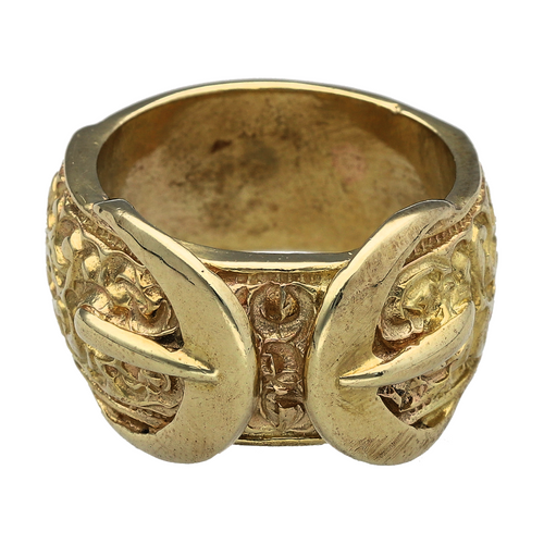 New 9ct Solid Gold Double Buckle Ring