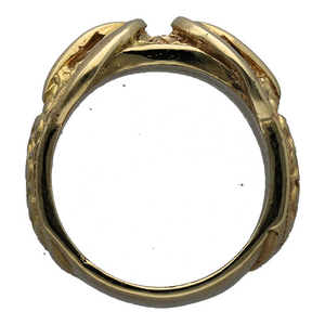 New 9ct Solid Gold Double Buckle Ring