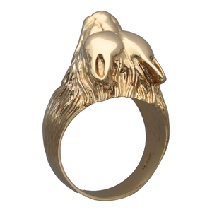 New 9ct Gold Wolf Ring