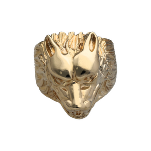 New 9ct Gold Wolf Ring