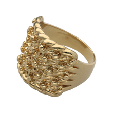 Load image into Gallery viewer, New 9ct Yellow Gold Five Row Keeper Ring in size Z+1 to Z+2 with the weight 16.60 grams. The front of the ring is 21mm high
