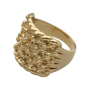 New 9ct Yellow Gold Five Row Keeper Ring in size Z+1 to Z+2 with the weight 16.60 grams. The front of the ring is 21mm high