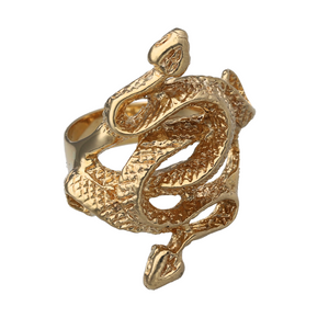 New 9ct Gold Entwined Snake Ring