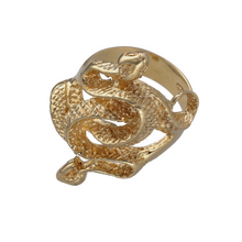 Load image into Gallery viewer, New 9ct Yellow Gold Entwined Snake Ring in size W with the weight 13.80 grams. The front of the ring is 3.4cm high
