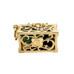 9ct Gold & Multi Stone Set Treasure Chest Pendant