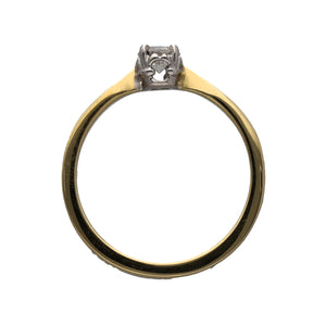 18ct Gold & Diamond Set Solitaire Ring