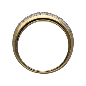 18ct Gold & Diamond Set Wide Band Ring