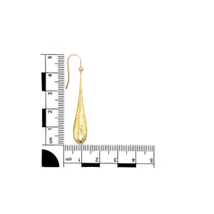 New 9ct Gold Patterned Tear Drop Earrings