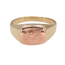 Load image into Gallery viewer, 9ct Gold Clogau Welsh Dragon Signet Ring
