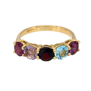 18ct Gold & Gemstone Set Band Ring