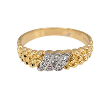 Load image into Gallery viewer, 18ct Gold &amp; Diamond Set Rope Patterned Ring
