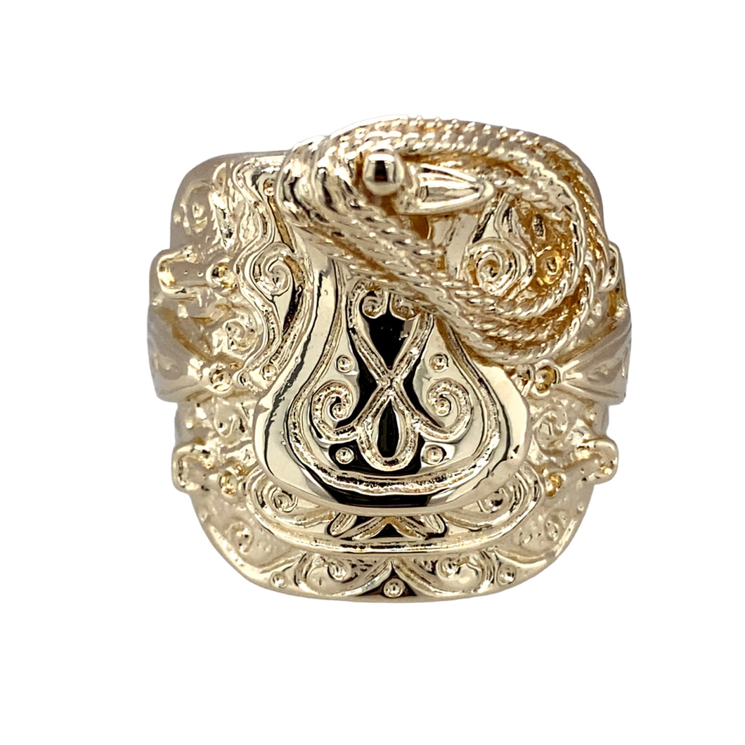 9ct Solid Saddle Ring