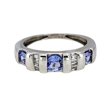 Load image into Gallery viewer, 9ct White Gold Diamond &amp; Tanzanite Set Band Ring
