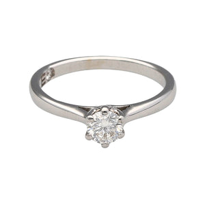 18ct White Gold & Diamond Set Solitaire Ring