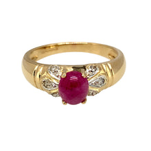 Load image into Gallery viewer, 9ct Gold Diamond &amp; Pink Stone Set Ring
