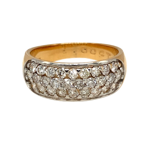 18ct Gold & Diamond Set Wide Diamond Band Ring