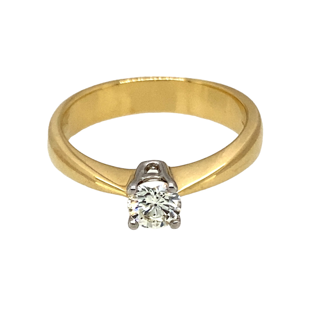 18ct Gold & Diamond Set Solitaire Ring