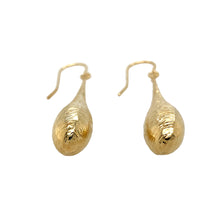 Load image into Gallery viewer, New 9ct Yellow Gold Patterned Tear Drop Earrings with the weight 2 grams
