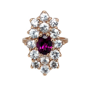 9ct Gold Tourmaline & Cubic Zirconia Set Dress Ring