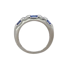 Load image into Gallery viewer, 9ct White Gold Diamond &amp; Tanzanite Set Band Ring
