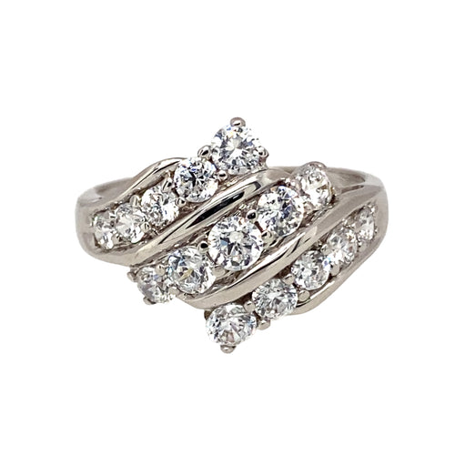 9ct White Gold & Cubic Zirconia Set Dress Ring