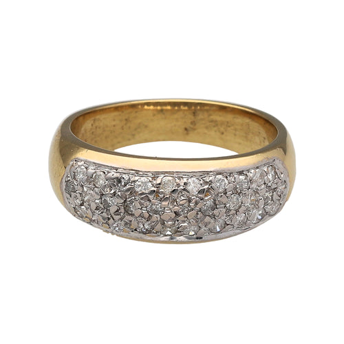 18ct Gold & Diamond Set Wide Band Ring