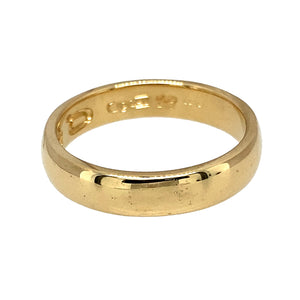 Preowned 18ct Yellow Gold Clogau Cariad 4mm Wedding Band Ring in size M to N with the weight 5 grams