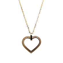 Load image into Gallery viewer, New 9ct Gold &amp; Cubic Zirconia Set Open Heart 18&quot; Necklace
