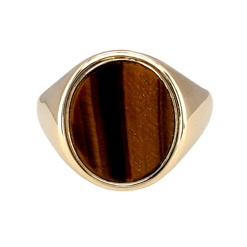 9ct Gold & Tigers Eye Signet Ring