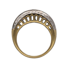 Load image into Gallery viewer, 18ct Gold &amp; Diamond Set Three Row Band Ring
