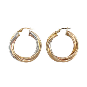 9ct Gold Twisted Hoop Creole Earrings