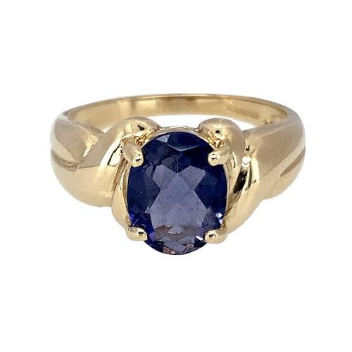 9ct Gold & Tanzanite Set Crossover Ring