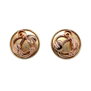 Preowned 9ct Yellow and Rose Gold Clogau Tree of Life Round Stud Earrings with the weight 5 grams