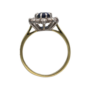 18ct Gold Diamond & Sapphire Set Cluster Ring