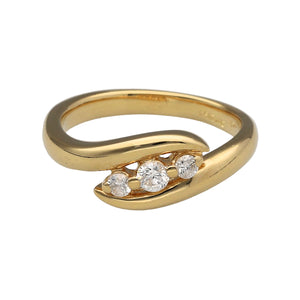 18ct Gold & Diamond Set Twist Trilogy Ring