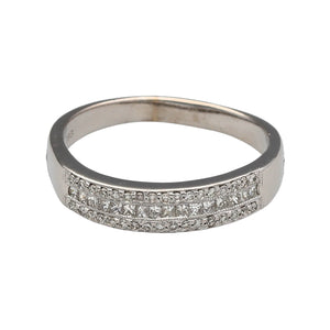 18ct White Gold & Diamond Set Band Ring