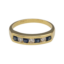 Load image into Gallery viewer, 18ct Gold Diamond &amp; Sapphire Set Band Ring
