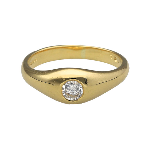 18ct Gold & Diamond Set Signet Ring