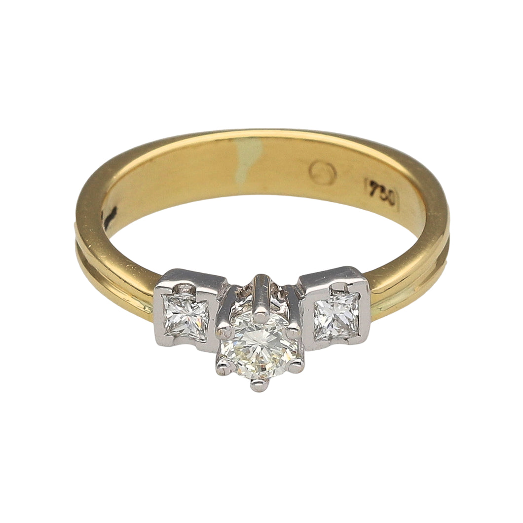 18ct Gold & Diamond Set Solitaire Ring