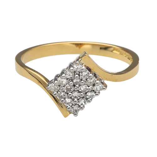 18ct Gold & Diamond Set Cluster Ring